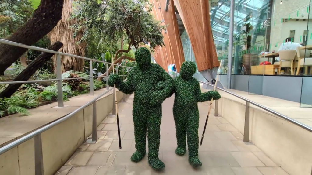 The Human Hedges performing at the Snooker World Championships in Sheffield