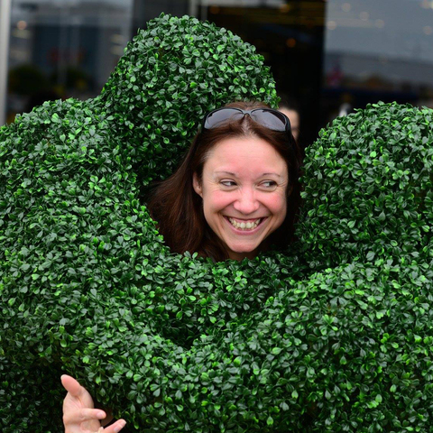 Giving Hedge Hugs at a shopping centre entertainment event