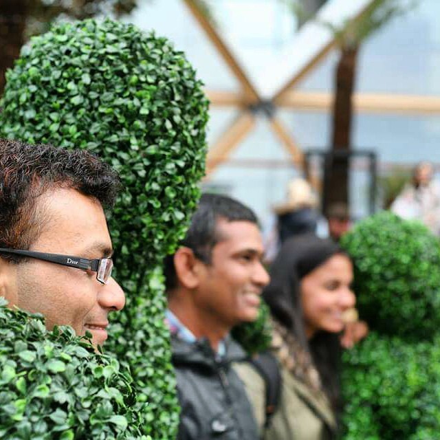 Photos at a garden opening event in London