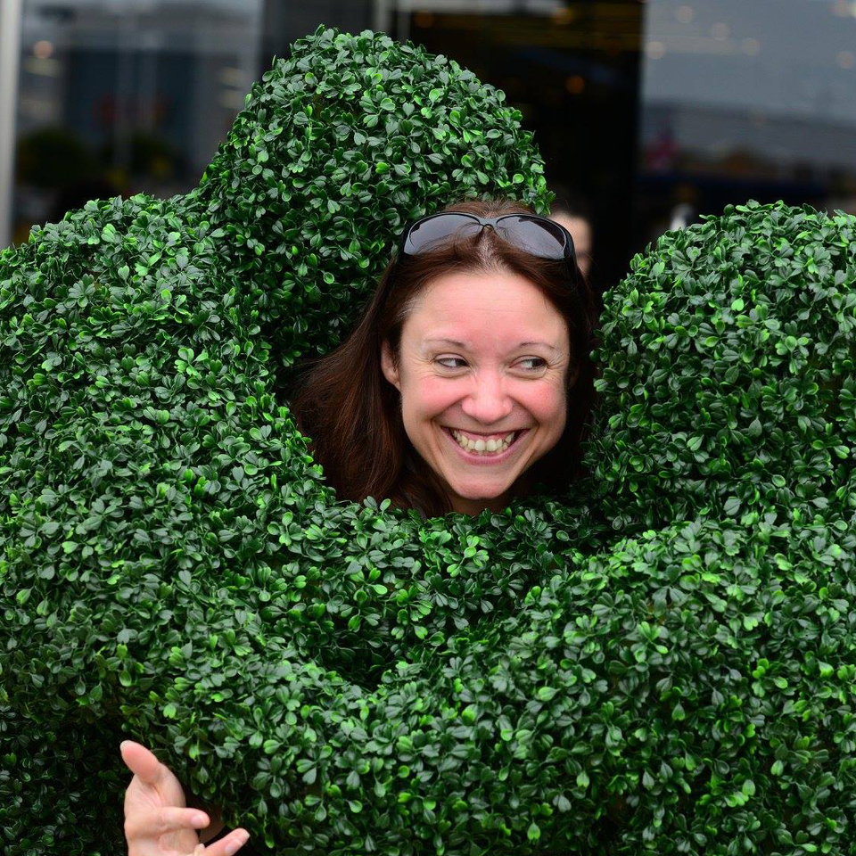 Giving Hedge Hugs at a shopping centre entertainment event